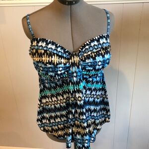 Geometric Pattern Swim Top